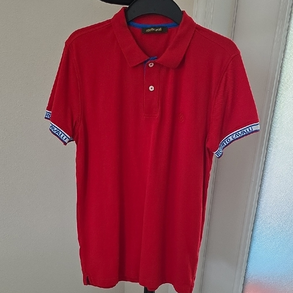 Roberto Cavalli Red Polo Shirt Vibrant Classic Design